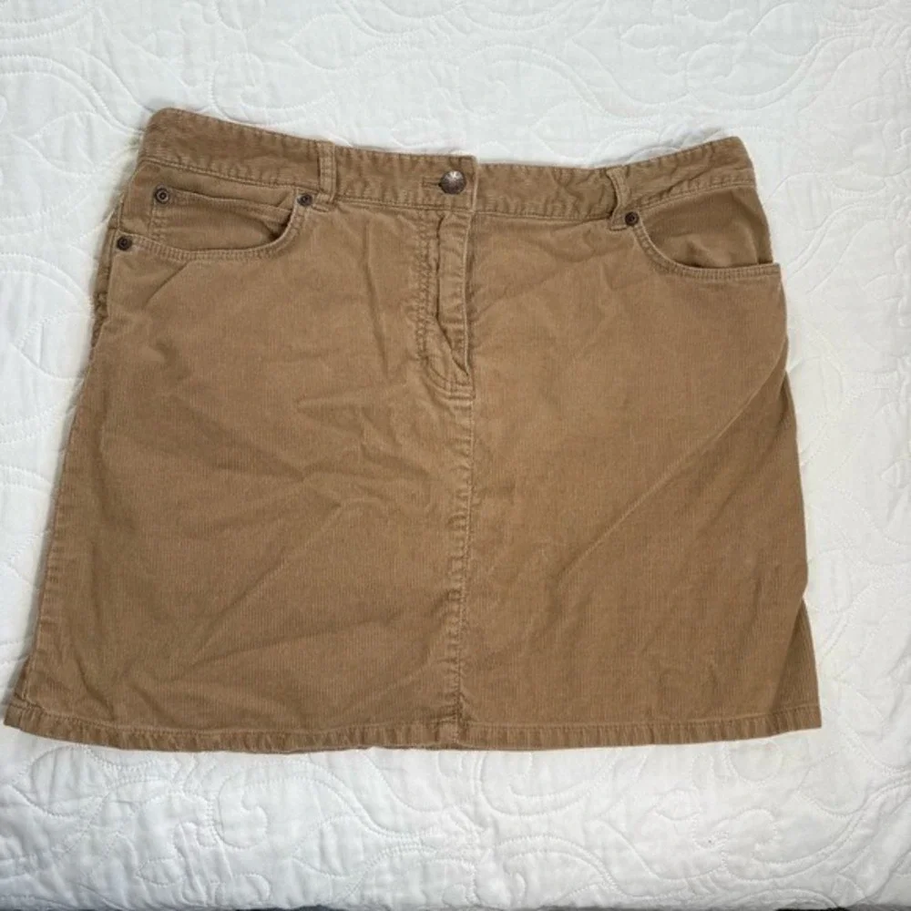Y2K‎ Vintage J Crew Corduroy Mini Skirt Pockets Tan Grunge Preppy Women's 10 EUC